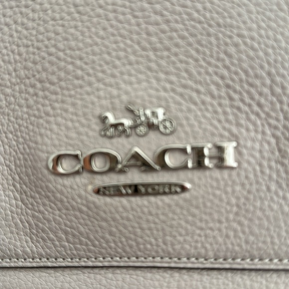 Coach Emma satchel in pebbled neutral leather taupe with a hint of gray! Perfect - Picture 3 of 8